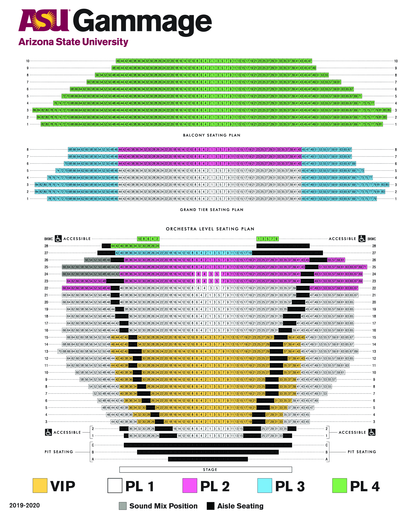 19-20 Broadway Seating Chart | ASU Gammage