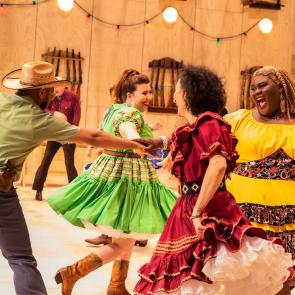 Ugo Chukwu, Hannah Solow, Barbara Walsh and Sis in the national tour of Rodgers & Hammerstein's OKLAHOMA! - Matthew Murphy and Evan Zimmerman for MurphyMade