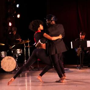 (Left to right) Steven Williams, Brianna Rhodes, Christopher Page-Sanders, Cleave  Guyton Jr. Photo by Paula Lobo, @PaulaLobo