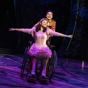 Tara Kostmayer as Nessarose & Kyle McArthur as Boq in the National Tour of WICKED, photo by Joan Marcus 