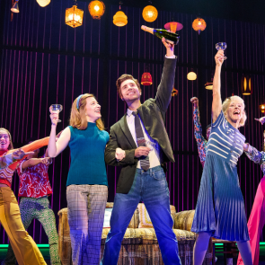 PHOTO CREDIT: Tiffany Tatreau (Jaye Posner), Nick Fradiani (Neil - Then) and Kate A. Mulligan (Ellie Greenwich) in A Beautiful Noise: The Neil Diamond Musical. Photo by Jeremy Daniel.