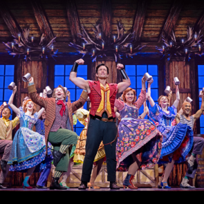PHOTO CREDIT: Harry Francis as Lefou and Stephen Mark Lukas as Gaston. Disney's Beauty and the Beast. Photo by Matthew Murphy. (c) Disney