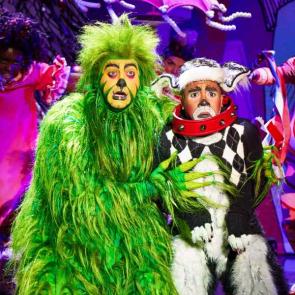 James Schultz as THE GRINCH and Xavier McKnight as Young Max in the Touring Company of Dr. Seuss’ HOW THE GRINCH STOLE CHRISTMAS! The Musical. Credit: Jeremy Daniel